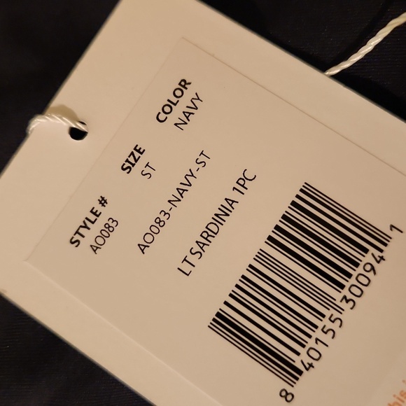 NAVY Ande Swim Long Torso Sardinia Navy 1pc Swimsuit sz Small Tall A0083 - Picture 3 of 3